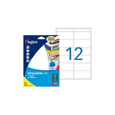 AGIPA Etiquette adh&eacute;sive  A5 34x56 - etui 192