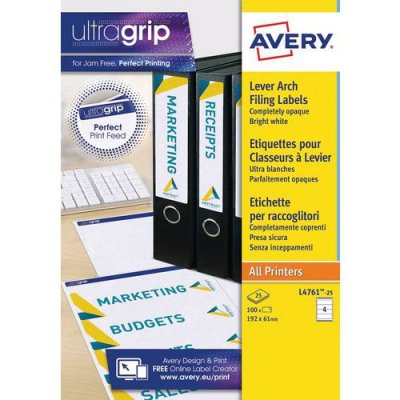 AVERY Etiquette adhesive classeur levier 62x192 - x100