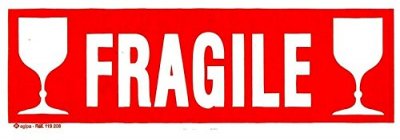 GENERIQUE Etiquette adh&eacute;sive "" fragile "" 190x60 - sachet de 100