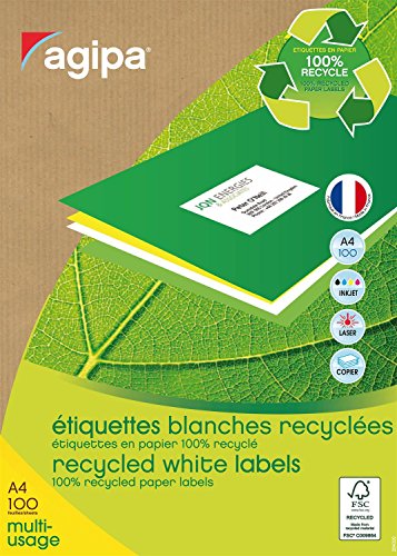 APLI Etiquette adresse Agipa multi-usage recycl&eacute;e 7,0x3,5cm - boite de 240