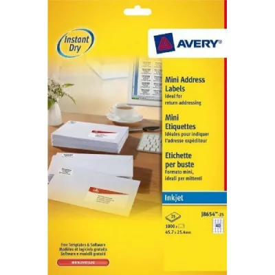 AVERY Etiquette jet d'encre  45,7x25,4 - pochette de 1000