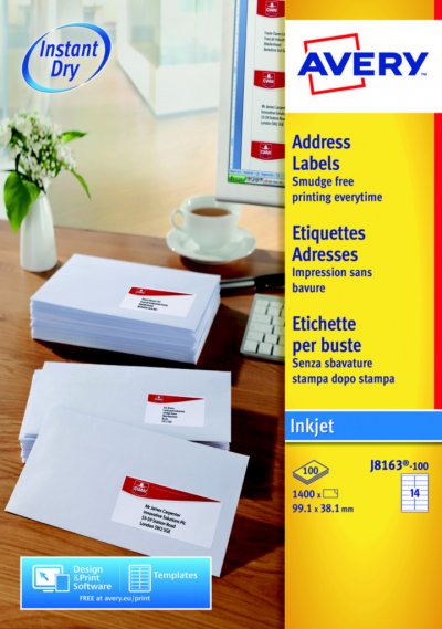 AVERY Etiquette jet d'encre  99,1x 38,1 - boite de 1400