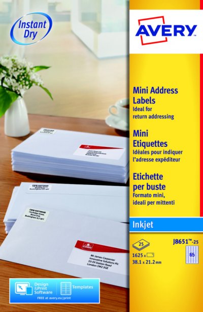 AVERY Etiquette mini adresse  38x21 - boite de 1625