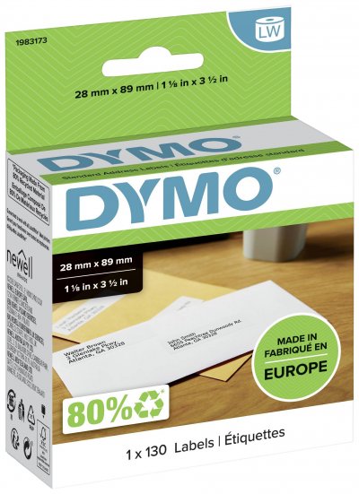 DYMO Etiquettes adresses  LW - petit volume - 89x28mm - bo&icirc;te de 130