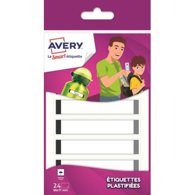 GENERIQUE Etiquettes auto-plastifi&eacute;es 86x17 mm bord gris - Etui de 24