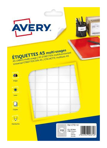 AVERY DENNISON Etiquettes de bureau multi-usages 12 x 18.3 mm x 1792
