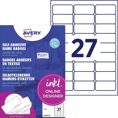 AVERY DENNISON Etiquettes imprimantes AVERY ZWECKFORM L4784-20