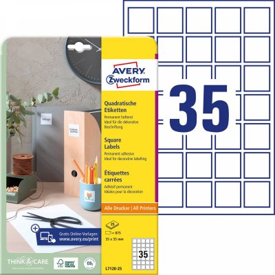AVERY ZWECKFORM Etiquettes imprimantes  L7120-25