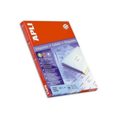 APLI Etiquettes permanentes  White 210 x 297 mm - 100 feuilles