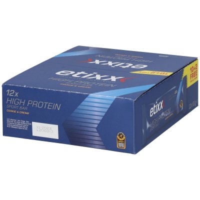 ETIXX  High Protein Cookie And Cream 55g 12 Units Energy Bars Box Blanc,Bleu 
