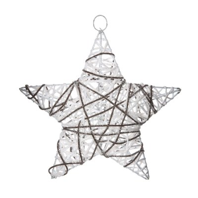  Etoile De No&euml;l Paillet&eacute;e &Agrave; Suspendre - Diam. 30 Cm - Blanc