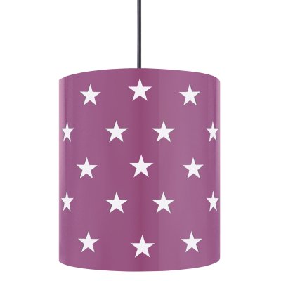 TOSEL Etoiles suspension t&ocirc;le acier d&eacute;coup&eacute; laser - 20x20x60 cm - mauve