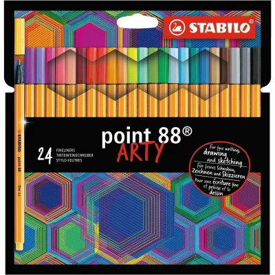 STABILO Etui 24 stylos feutres point 88 ARTY Pointe fine assorties