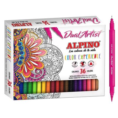 ALPINO Etui 36 Marqueurs Pour Mandalas Avec Pointe Pinceau Alpine Ar000176