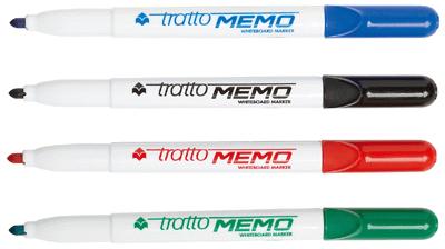 TRATTO Etui 4 feutres tableau blanc pointe moyenne ogive assortis