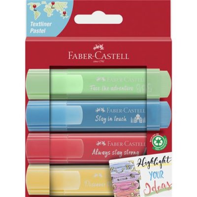FABER-CASTELL Etui 4 Surligneurs - Couleurs Pastel -  - Textliner 46