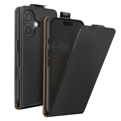 AVIZAR Etui &agrave; clapet vertical iPhone 16 Magn&eacute;tique Porte-carte Int&eacute;gr&eacute; Noir