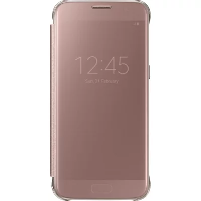 SAMSUNG Etui &agrave; rabat clear view cover  rose pour galaxy s7 edge g935