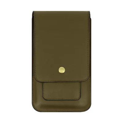 AVIZAR Etui Ceinture pour Smartphone Multipoche Vertical Horizontal Bouton Magn&eacute;tique Vert
