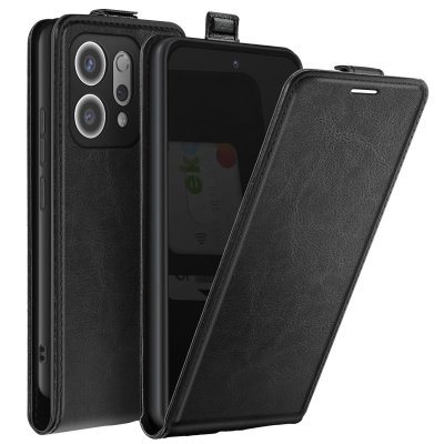 AVIZAR Etui Clapet Vertical pour Oppo Reno 14 Portefeuille Magn&eacute;tique avec Support Noir