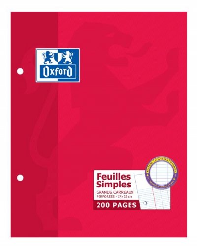 OXFORD Etui de 100 feuilles  17 x 21 cm