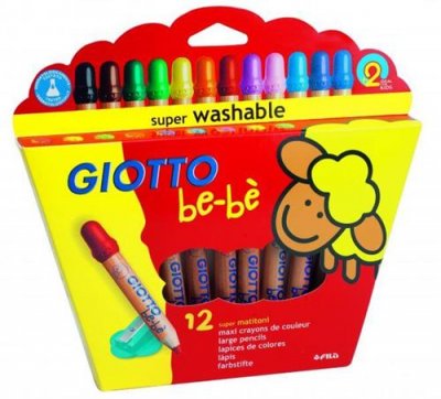 GIOTTO BE-Bè Etui de 12 crayons de couleur Giotto be-b&egrave; avec taille-crayon