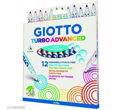 GIOTTO S Etui de 12 feutres Giotto Turbo Advanced pointe moyenne