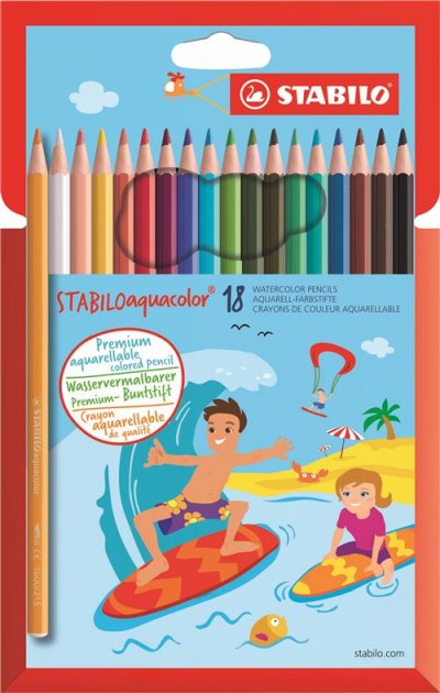 NEWTONS Etui de 18 crayon Stabilo Aquacolor