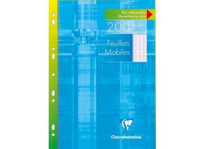 CLAIREFONTAINE Etui de 200 feuillets mobiles Sey&egrave;s  21 x 29,7 cm