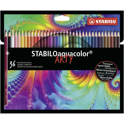 STABILO Etui de 36 crayons de couleur aquarellables aquacolor ARTY assortis