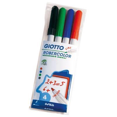 GENERIQUE Etui de 4 feutres tableau blanc pointe fine ogive assortis