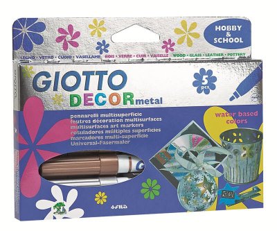 GIOTTO Etui de 5 feutres  Decor metal - pointe ogive