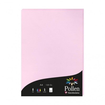 EXACOMPTA CLAIREFONTAINE Etui de 50 feuilles A4 - POLLEN - 120g - Rose drag&eacute;e