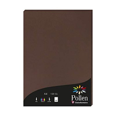 CLAIREFONTAINE Etui de 50 feuilles A4 Pollen Marron