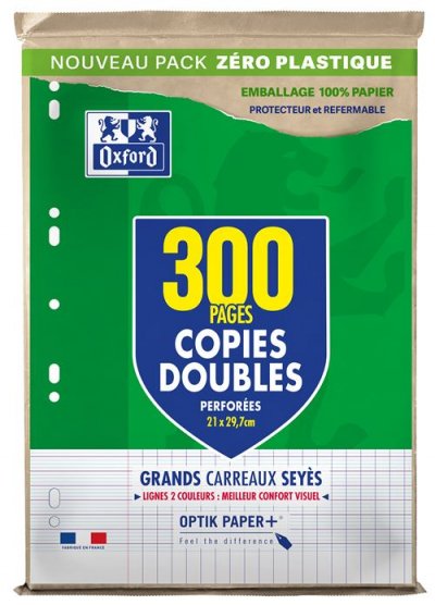 OXFORD Etui de copies doubles  200 pages A4 grands carreaux