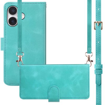 IMOSHION Etui de t&eacute;lephone portefeuille avec cordon pour iPhone 17 - Turquoise