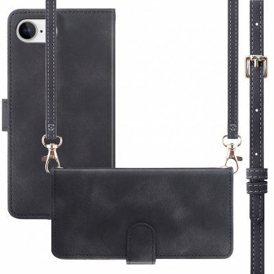 IMOSHION Etui de t&eacute;lephone portefeuille avec cordon pour iPhone 17e / 16e - Noir