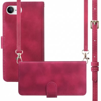 IMOSHION Etui de t&eacute;lephone portefeuille avec cordon pour iPhone 17e / 16e - Rouge