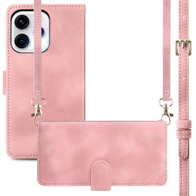 IMOSHION Etui de t&eacute;lephone portefeuille avec cordon pour Oppo Reno15 (5G) - Rose