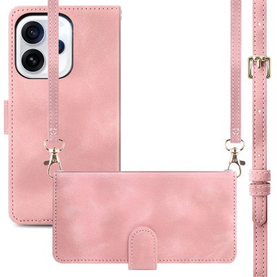 IMOSHION Etui de t&eacute;lephone portefeuille avec cordon pour Oppo Reno15 Pro (5G) - Rose