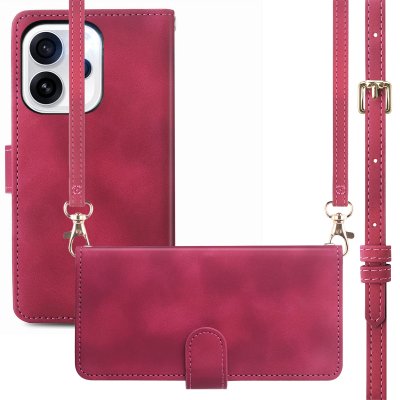 IMOSHION Etui de t&eacute;lephone portefeuille avec cordon pour Oppo Reno15 Pro (5G) - Rouge