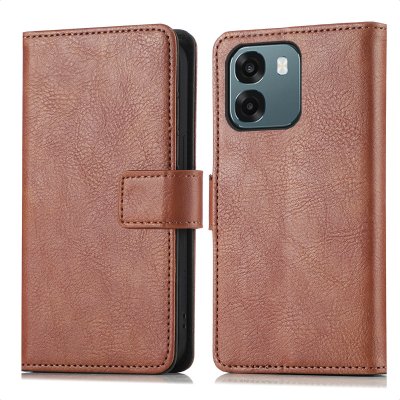 IMOSHION Etui de t&eacute;lephone portefeuille de luxe pour Oppo A6 (5G) - Marron