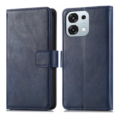IMOSHION Etui de t&eacute;lephone portefeuille de luxe pour Oppo A6 Pro (5G) - Bleu fonc&eacute;
