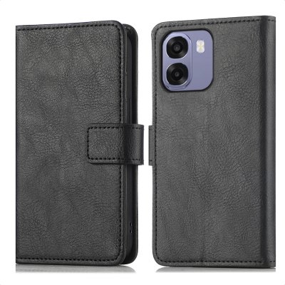 IMOSHION Etui de t&eacute;lephone portefeuille de luxe pour Oppo A6x (4G/5G) - Noir