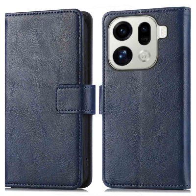 IMOSHION Etui de t&eacute;lephone portefeuille de luxe pour Oppo Find X9 Pro - Bleu fonc&eacute;