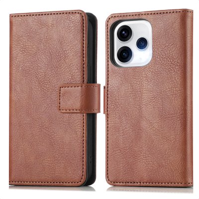 IMOSHION Etui de t&eacute;lephone portefeuille de luxe pour Oppo Reno15 (5G) - Marron