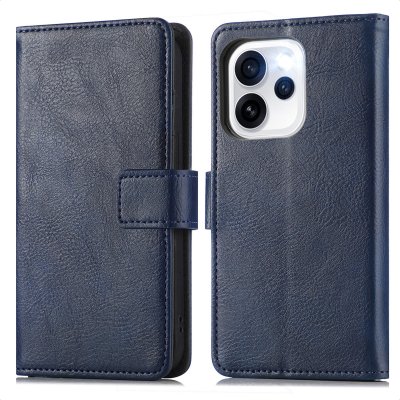 IMOSHION Etui de t&eacute;lephone portefeuille de luxe pour Oppo Reno15 Pro (5G) - Bleu fonc&eacute;