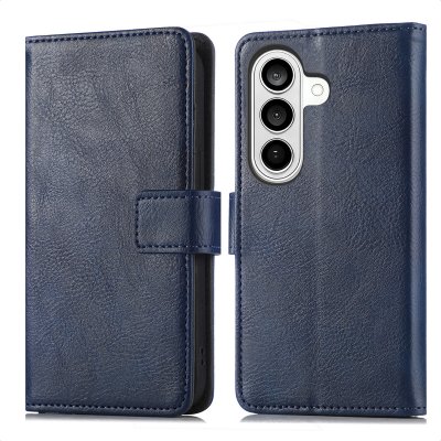 IMOSHION Etui de t&eacute;lephone portefeuille de luxe pour Samsung Galaxy A27 (5G) - Bleu fonc&eacute;