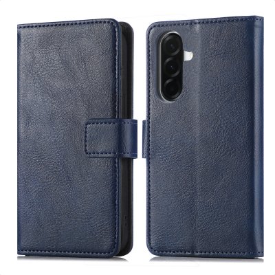 IMOSHION Etui de t&eacute;lephone portefeuille de luxe pour Samsung Galaxy A37 (5G) - Bleu fonc&eacute;