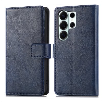 IMOSHION Etui de t&eacute;lephone portefeuille de luxe pour Samsung Galaxy S26 Ultra - Bleu fonc&eacute;